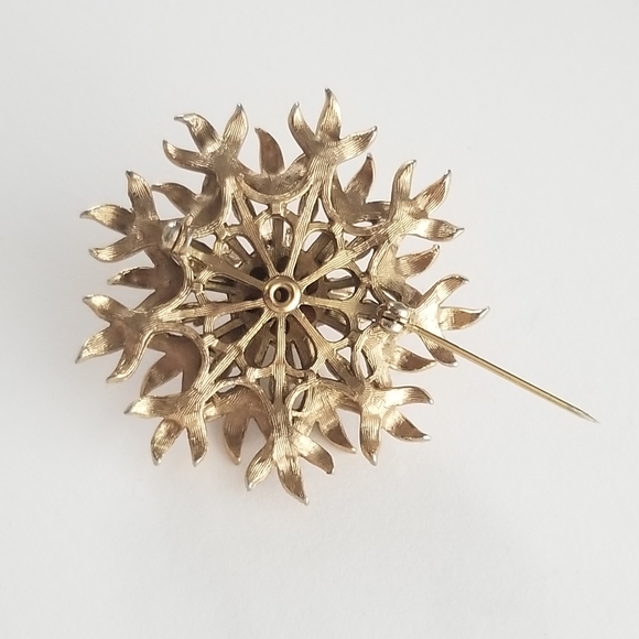 Flower Brooch with Seed Pearls and Stones - Picture 7 of 9